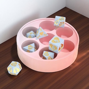 Large Dice Set Silicone Mold-DND Dice Resin Mold-Valentine Heart Dice Mold-7 Sharp Edge Dice Mold-Polyhedral Dice Mold-RPG Dice Box Mold