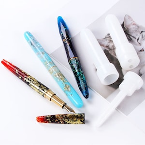 3 Styles Fountain Pen Silicone Mold-Fountain Pen Resin Mold-Personalized Ink Pen Mold-Cylinder Pen Shaped Mold-Epoxy Resin Crafts Mold