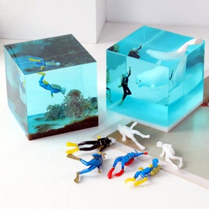 3D Scuba Diver Resin Filling Materials-Diver Model for Silicone Resin Casting Filler-Resin Jewelry Making Supplies-DIY Micro Landscape Decor