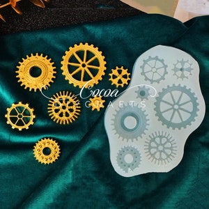 Gear Silicone Mold-Steampunk Gear Resin Mold-Gears Jewelry Craft Mold-Gear Charm Earrings Mold-Mechanical Gear Mold-Epoxy Resin Mold