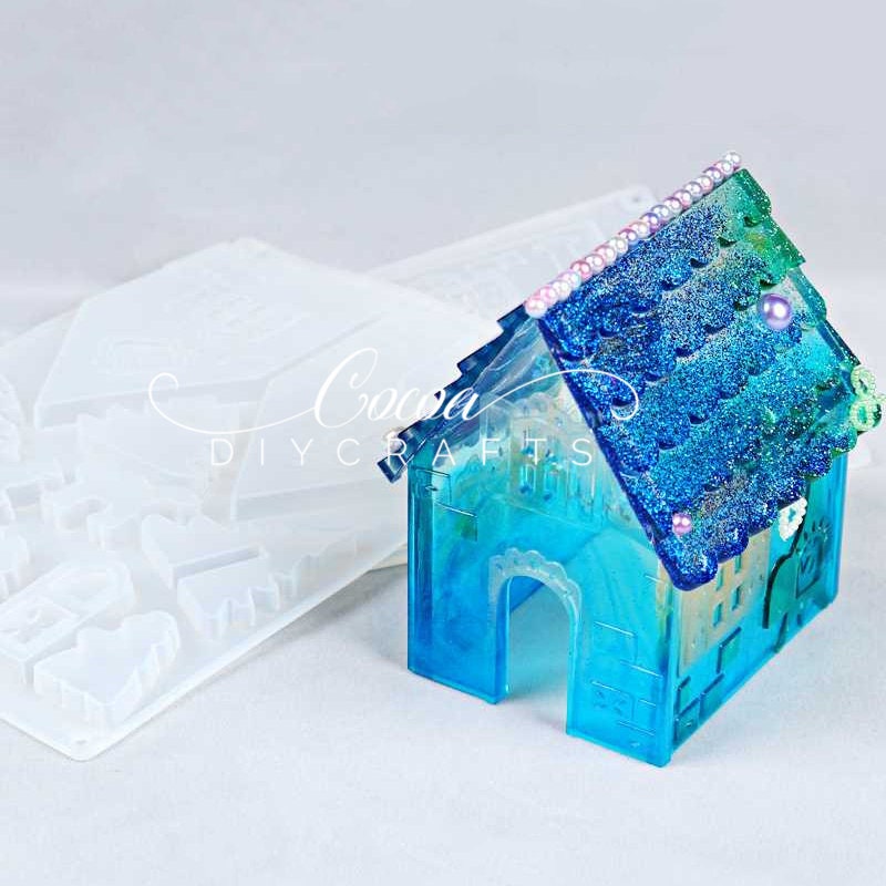 Princess Castle Epoxy Resin Molds Villa UV Resin Molds Silicone Christmas  House Epoxy Moulds for Diy Jewelry Making Finding 