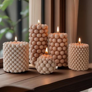 Bubble Column Candle Silicone Mold-Honeycomb Pillar Candle Mold-Cylindrical Candle Mold-Geometric Candle Mold-Beeswax Soy Candle Mold