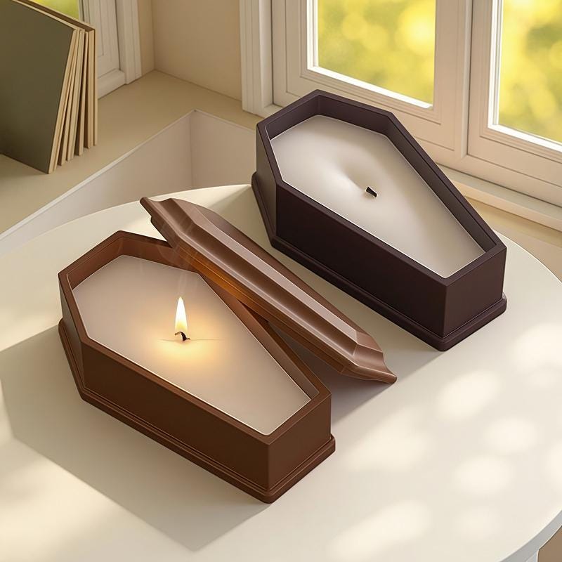 Halloween Coffin Box Silicone Mold-Coffin Candy Box Mold-Vampire Trinket Box Resin Mold-Concrete Candle Vessel Mold-Jesmonite Plaster Mold