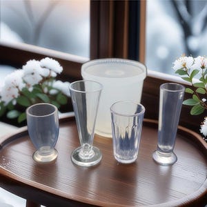 4 Styles Miniature Cup Silicone Mold-Dollhouse Cup Resin Mold-Drink Cup Mold-Summer Wine Glass Mold-Food Play Cup Mold-Epoxy Resin Art Mold