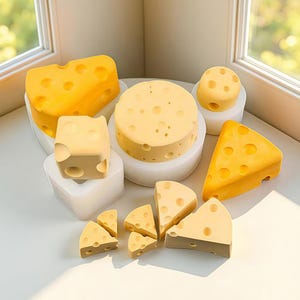 Geometric Cheese Silicone Mold-Cheese Shaped Candle Mold-Cheese Keychain Resin Mold-Swiss Cheese Soap Mold-Concrete Cement Decor Mold