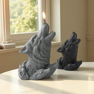 Wald Wolf Statue Silikonform-Wolfskopf Kerzenform-Großer Wolf Kerzenform-Tierkopf Harz Form-DIY Aromatherapie Gipsform