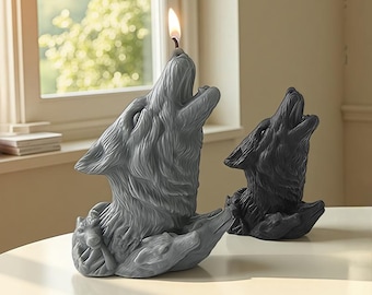 Forest Wolf Statue Silicone Mold-Wolf Head Candle Mold-Large Wolf Candle Mold-Animal Head Resin Mold-DIY Aromatherapy Plaster Mold