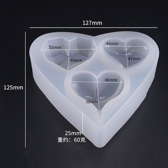 3D Heart Shaped Resin Mold-heart Candle Silicone Mold-romantic 