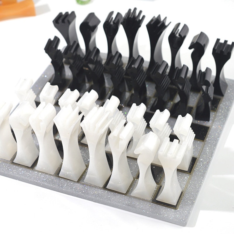 Chess Resin Molds Set 3d International Chess Piece Silicone - Temu
