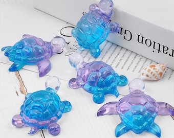 Molde de silicone de tartaruga kawaii - Molde de resina de tartaruga em miniatura - Molde de chaveiro de tartaruga marinha - Molde de pingente de joia de tartaruga animal - Molde de arte de resina epóxi