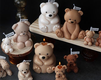 Cartoon Bear Silicone Mold-Teddy Bear Candle Mold-Baby Teddy Candle Mold-Cute Bear Candle Mold-Animal Bear Mold-Aromatherapy Plaster Mold