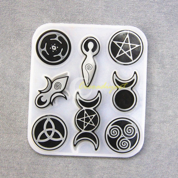 Goddess Pendant Silicone Mold-Spiral Goddess Earrings Resin Mold-Triple Moon Necklace Mold-Goddess Jewelry Mold-Witch Necklace Mold