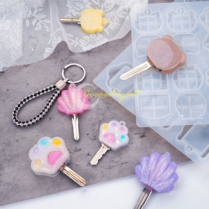 Key Cover Resin Mold-Cat Bear Key Cover Mold- Key Cover Keychain Mold-House Key Caps Mold-Cat Paw Key Cover Mold-Epoxy Resin Art Mold