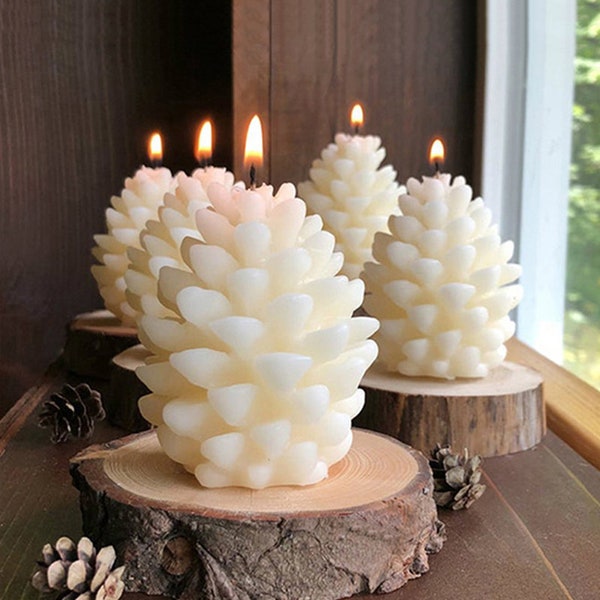 3D Pine Cone Candle Silicone Mold-Natural Pine Cones Candle Mold-Pinecone Candle Mold-Christmas Cone Decor Mold-Aroma Candle Soap Mold