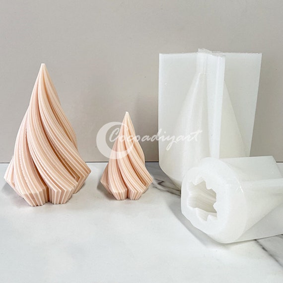 3D Spiral Cone Shape Candle Molds Silicone, Molds for Candles