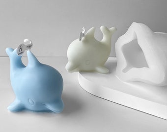 3D Dolphin Candle Silicone Mold-Animal Dolphin Candle Mold-Handmade Dolphin Soap Mold-Dolphin Fondant Mold-Chocolate Cake Decor Mold