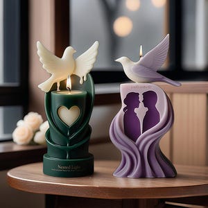 Moule en silicone pour bougie Colombe de la paix-Moule pour bougie oiseau colombe-Moule pour bougie pilier pour couple-Moule pour bougie de la Saint-Valentin-Moule en plâtre d&#39;aromathérapie DIY