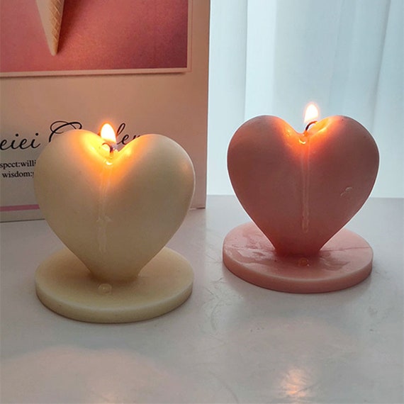 Heart Candle Silicone Mold-love Heart Candle Mold-romantic Heart Candle Mold-valentine  Candle Mold-heart Soap Mold-aroma Candle Soap Mold 