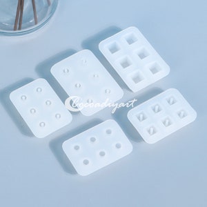 Stampo in silicone per perline da 8 mm e 10 mm - Stampo in resina per perline rotonde e quadrate - Stampo per orecchini con perline - Stampo per braccialetti con perline, collana con perline - Stampo per la creazione di gioielli con perline