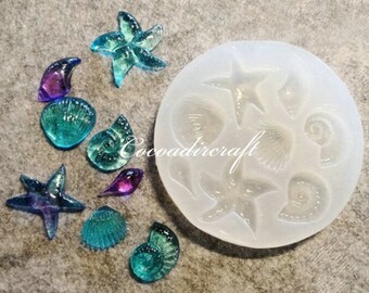 Conch Shell Silicone Mold-Seashell Resin Mold-Sea Shell Starfish Mold-Shell Jewelry Making Mold-Ocean Themed Mold-Epoxy Resin Art Mold
