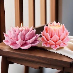 Hermoso molde de silicona con forma de flor - Molde para vela de flor de loto - Molde para vela de pilar de rosa - Molde de resina de flor natural - Molde de yeso para aromaterapia DIY
