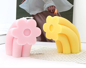 Rainbow Flower Silicone Mold-Rainbow Candle Mold-Arch Bridge Candle Mold-Aesthetic Candle Mold-Aromatherapy Plaster Mold-Home Decor Mold