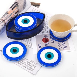 Evil Eye Coaster Mold-Eye Coasters Resin Mold-Round Coaster Silicone Mold-Coaster Holder Mold-Jewelry Trinket Box Mold-Epoxy Resin Molds