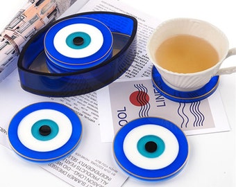 Evil Eye Coaster Mold-Eye Coasters Resin Mold-Round Coaster Silicone Mold-Coaster Holder Mold-Jewelry Trinket Box Mold-Epoxy Resin Molds