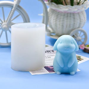 Rabbit Fondant Silicone Mold-Cute Rabbit Candle Mold-Easter Bunny Candle Mold-Chocolate Cake Decor Mold-Aromatherapy Plaster Art Mold