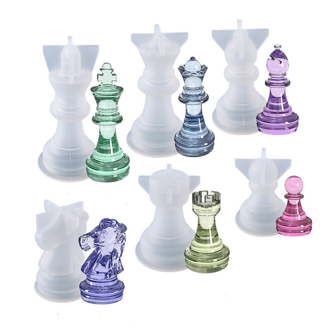 Chess Silicone Mold Resin Molds DIY 3D Handmake Candle Mould Crafts Making  Chess Piece Mold Baking Accessories(King)