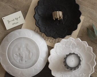 Lotus Tray Silicone Mold-Lotus Trinket Dish Resin Mold-Flower Storage Tray Mold-Concrete Candle Holder Mold-Jesmonite Plaster Decor Mold