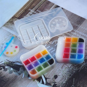 Paint Palette Silicone Mold-Art Palette Resin Mold-Paint Box Mold-Paint Palette Keychain Mold-Paint Brush Mold-Epoxy Resin Art Mold