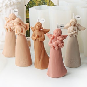 5 estilos menina anjo molde de silicone-orando anjo vela molde-estrela coração anjo vela molde-flor fada vela molde-aromaterapia molde de gesso