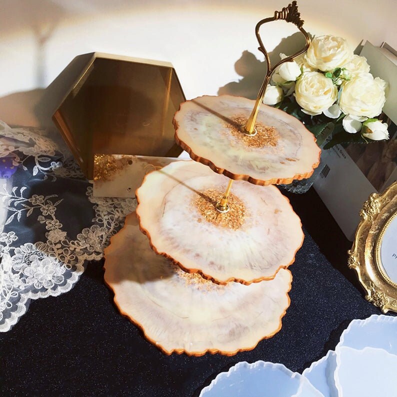 Three Tiered Fruit Tray Silicone MoldRound Tray Resin Etsy