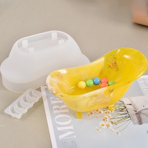 Bathtub Soap Dish Silicone Mold-Bathtub Resin Mold-Bathtub Storage Box Mold-Soap Dish Holder Mold-Soap Tray Mold-Resin Plaster Bathtub Mold image 1