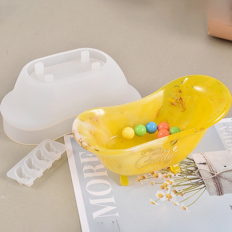 Bathtub Soap Dish Silicone Mold-Bathtub Resin Mold-Bathtub Storage Box Mold-Soap Dish Holder Mold-Soap Tray Mold-Resin Plaster Bathtub Mold image 1