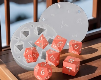 DND Dice Set Silicone Mold-DND Dice Resin Mold-7 Sharp Edge Dice Mold-Polyhedral Dice Mold-RPG Dice Mold-Dungeons and Dragons Dice Mold