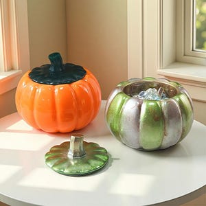 Molde de silicona para tarro de calabaza, molde de resina para caja de baratijas de calabaza, molde para caja de almacenamiento de calabaza, molde para recipiente de hormigón para velas, molde para maceta de yeso de Jesmonite