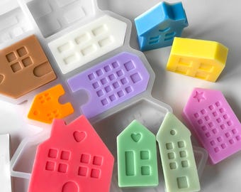 Nordic House Candle Silicone Mold-Heart House Resin Mold-Small House Keychain Mold-Concrete Cement House Mold-Jesmonite Plaster Decor Mold
