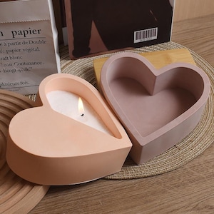 Heart Candlestick Silicone Mold-Heart Candle Holder Resin Mold-Succulent Planter Mold-Concrete Candle Vessel Mold-Jesmonite Plaster Art Mold