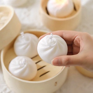 Silikonform Bao Bun Kerze Gedämpfte gefüllte Brötchenform Fondantform Schokoladenkuchen Dekor Form Aromakerzenseifenform