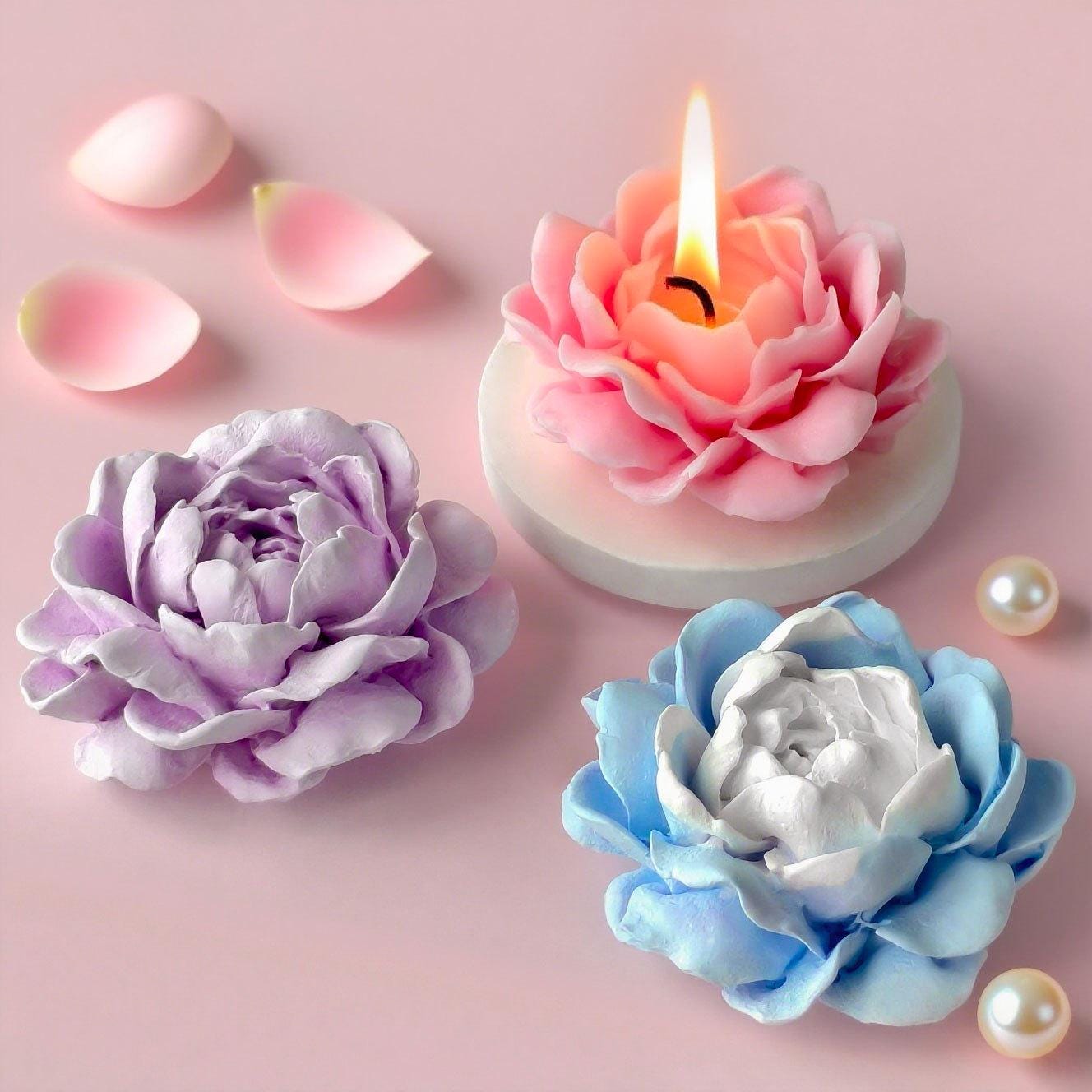3D Jasmine Candle Silicone Mold-jasmine Flower Candle Mold-blossom