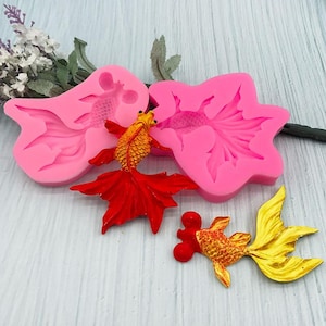 2 Styles Goldfish Silicone Mold-Cute Goldfish Fondant Mold-Goldfish Chocolate Mold-Fish Chocolate Cake  Mold-Birthday Cake Decor Mold