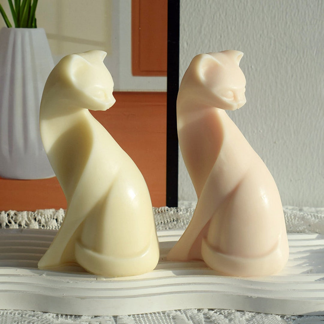 3D Cat Silicone Candle Moldcute Cat Candle Moldsculpture Cat Candle