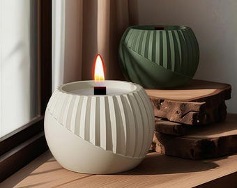 Striped Bowl Candle Silicone Mold-Round Trinket Bowl Resin Mold-Succulent Planter Mold-Concrete Candle Vessel Mold-Jesmonite Plaster Mold