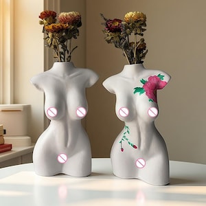 Female Body Vase Silicone Mold-Large Woman Body Vase Mold-Goddess Body Vase Mold-Concrete Cement Vase Mold-Jesmonite Plaster Decor Mold