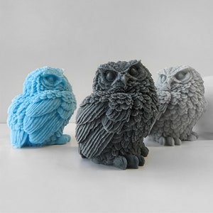 Owl Figurine Silicone Mold-3D Owl Candle Mold-Animal Owl Candle Mold-Cool Owl Resin Mold-Beeswax Candle Mold-DIY Aromatherapy Plaster Mold
