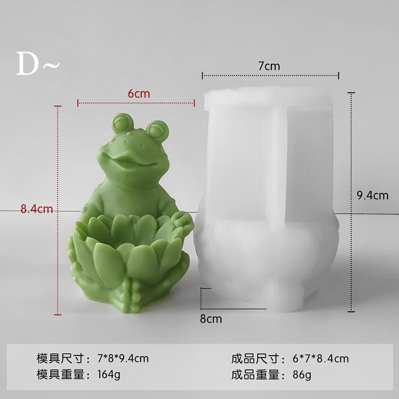 ファミリーフロッグシリコンモールド - アマガエル樹脂モールド - 蓮の