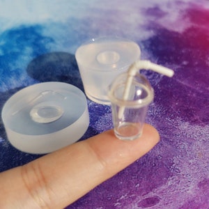Miniature Dollhouse Cup Silicone Mold-Straw Cup Resin Mold-Milk Tea Cup Mold-Bubble Tea Cup Mold-Drink Cup Mold-Epoxy Resin Art Mold