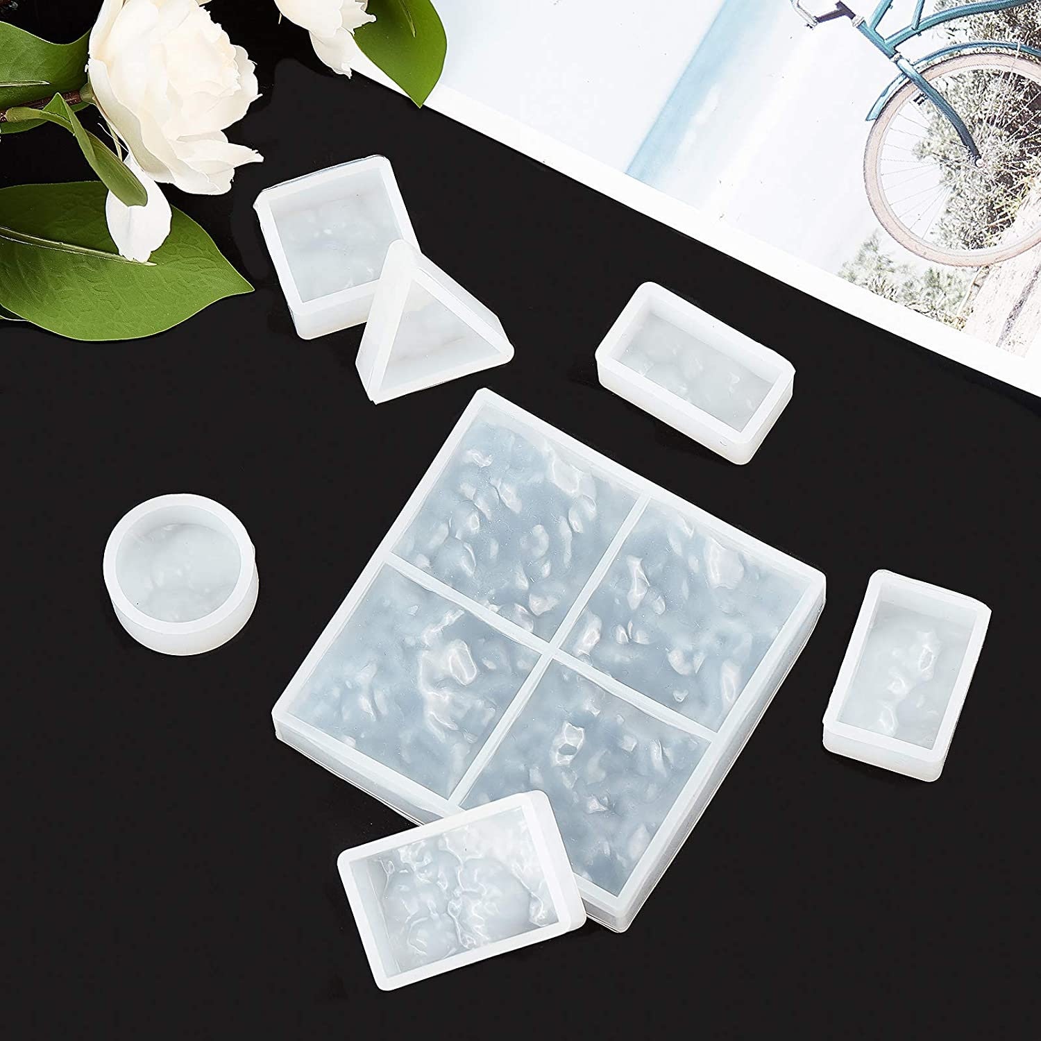 Geometric Water Ripple Moldsquare Coaster Resin Moldround Etsy UK